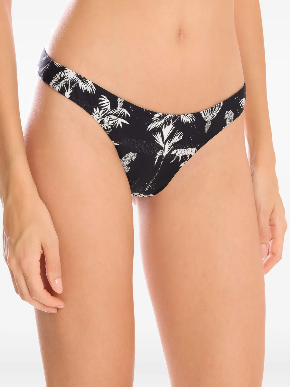 Lygia & Nanny Bikinislip met natuurprint Zwart