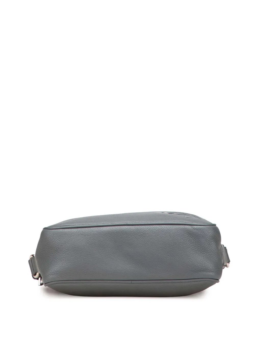 Pre-owned Gucci 2000-2015 Medium Pebbled Calfskin Soho Messenger Bag Crossbody Bag In Gray