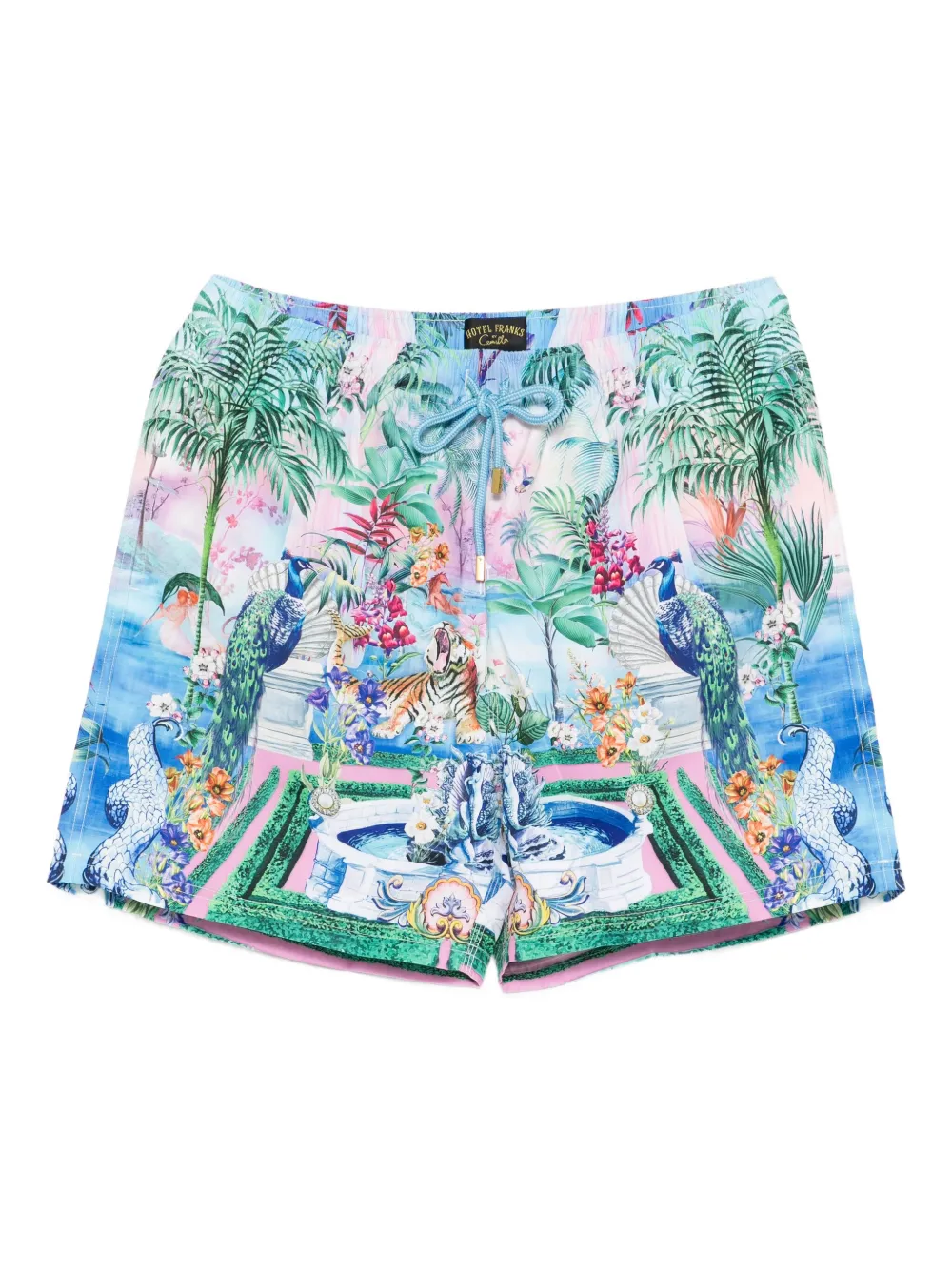 Camilla graphic-print swim shorts | Blue | Image 1