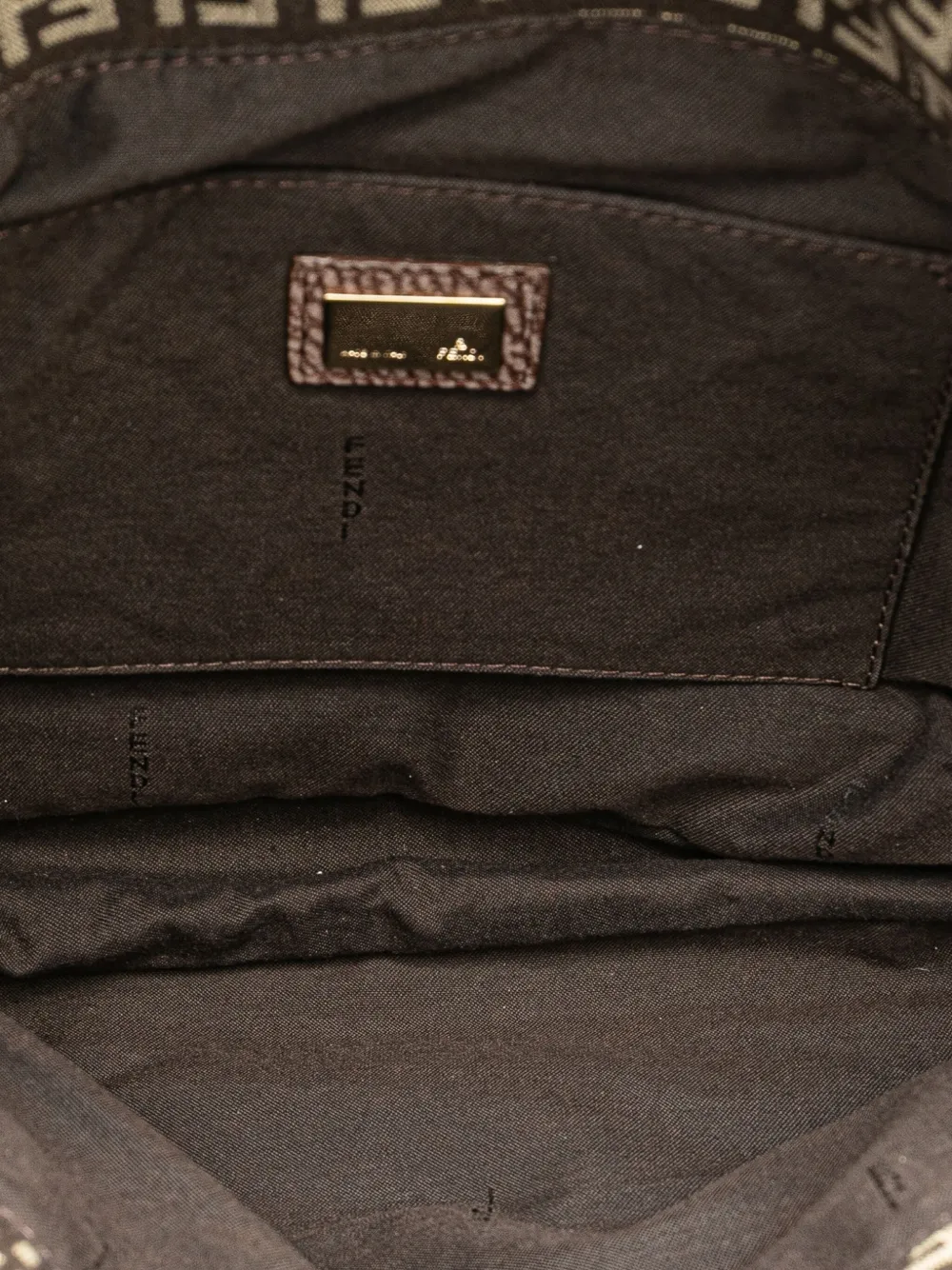 Pre-owned Fendi 2000-2010 Zucchino Canvas Sweety Crossbody Bag In Brown