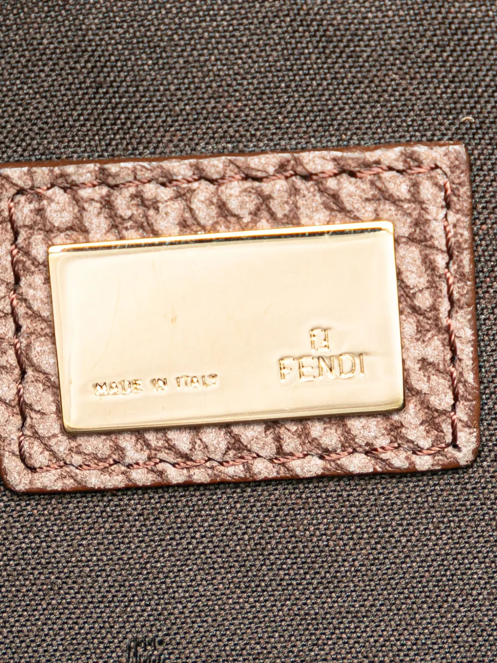 Pre-owned Fendi 2000-2010 Zucchino Canvas Sweety Crossbody Bag In Brown