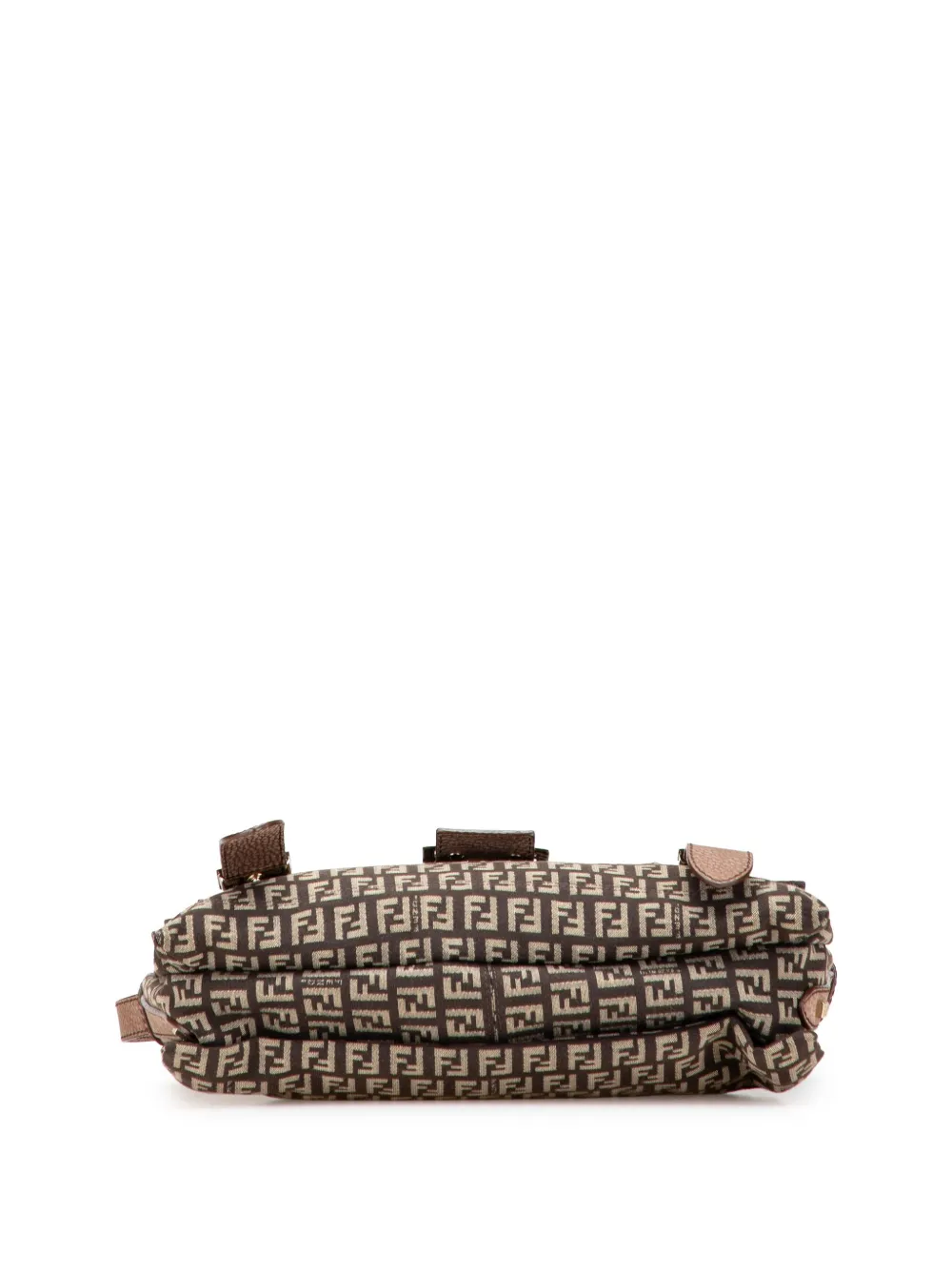 Pre-owned Fendi 2000-2010 Zucchino Canvas Sweety Crossbody Bag In Brown