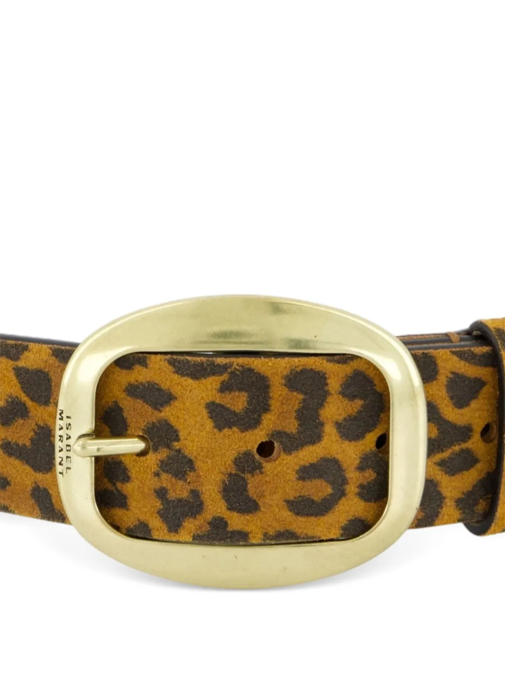 ISABEL MARANT leopard print calf leather belt - Bruin