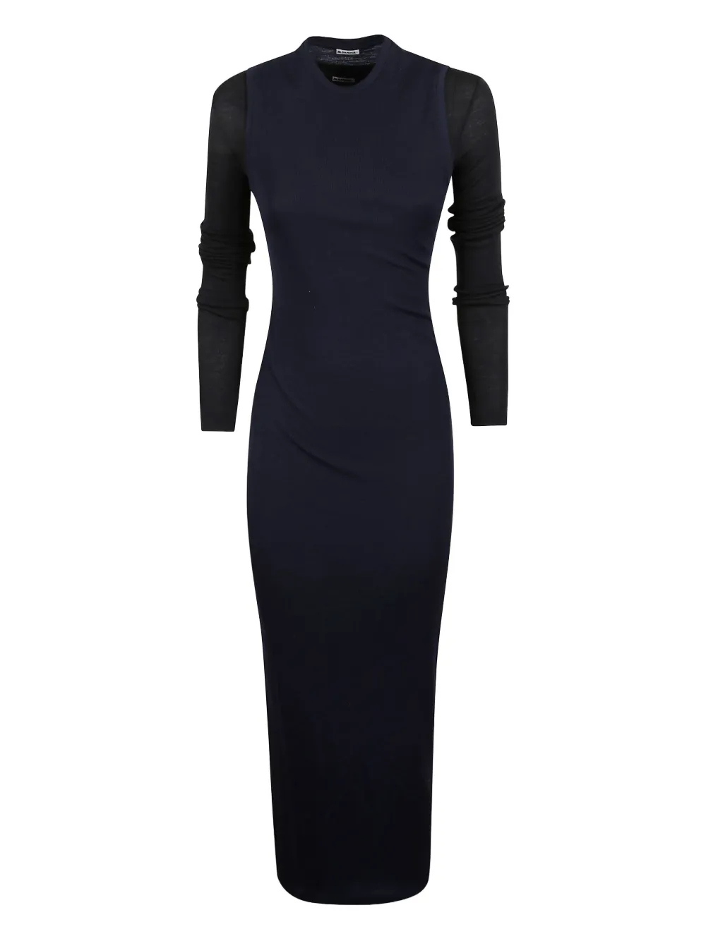 Jil Sander Long-sleeve Maxi Dress In Blue