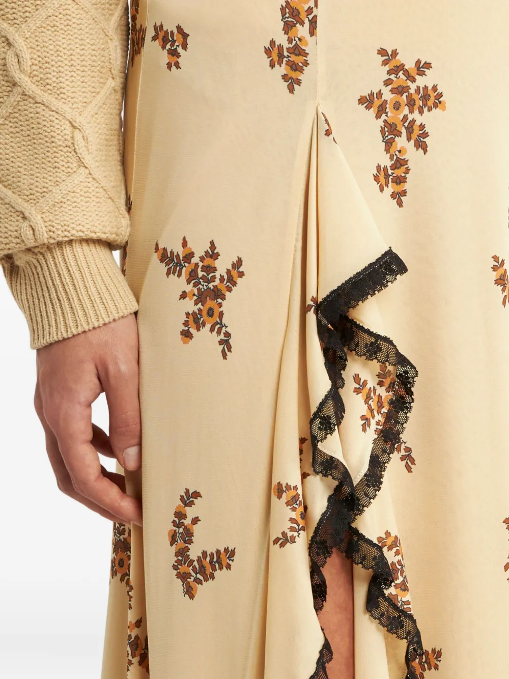 ETRO Maxi-rok met bloemenprint Beige