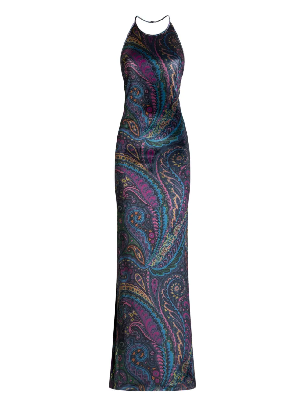 ETRO Maxi-jurk met paisley-print en halternek Blauw