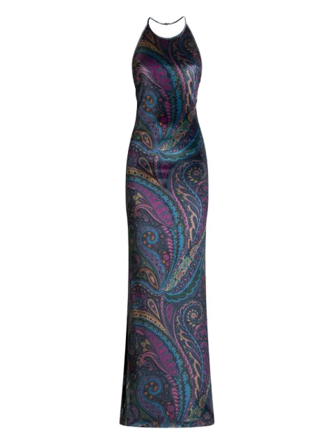 ETRO paisley-print halterneck maxi party dress