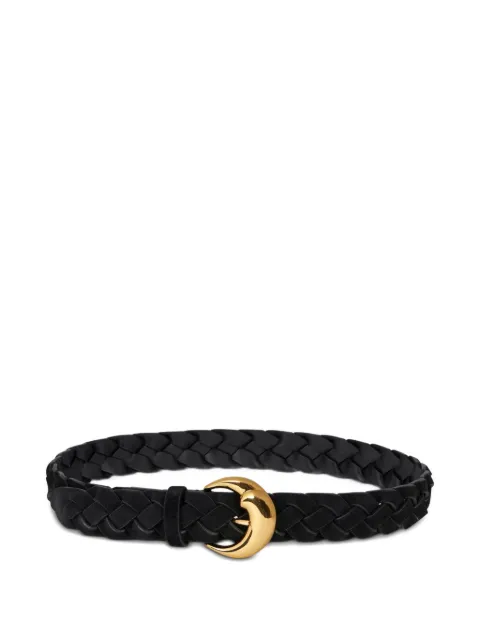 ETRO braided-leather crescent-buckle belt
