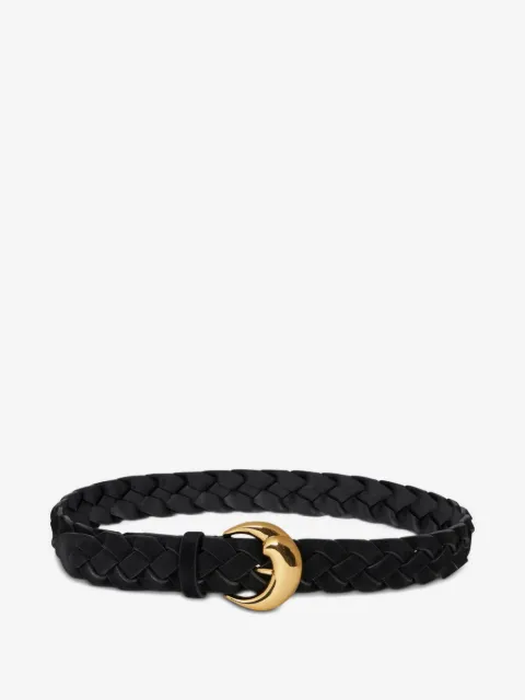 ETRO braided-leather crescent-buckle belt