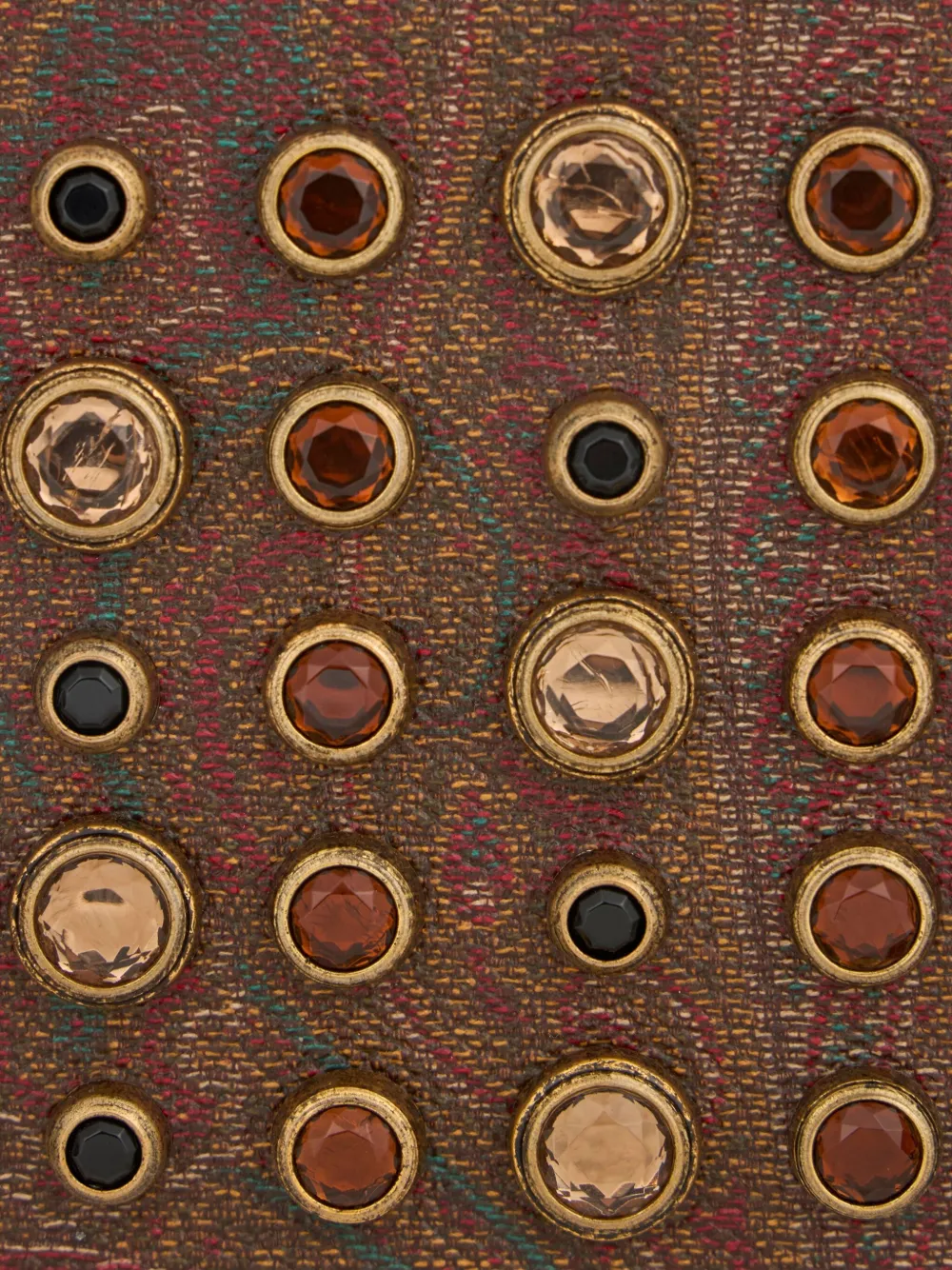 ETRO Mini-tas met paisley-print en studs Bruin