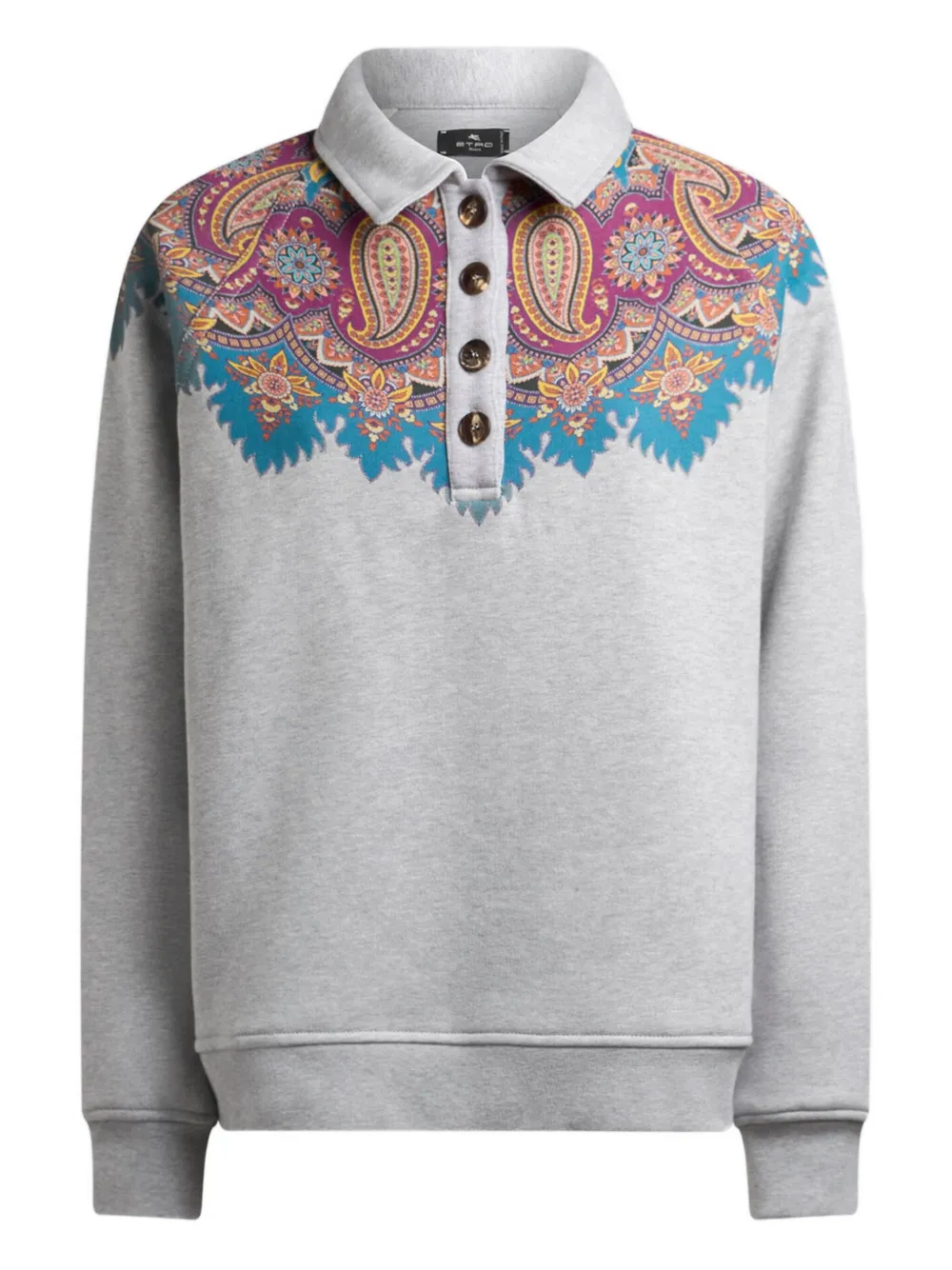 ETRO paisley-print cotton sweatshirt | Grey | Image 1