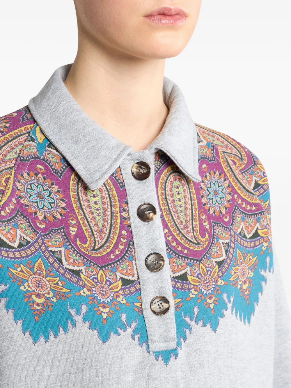 ETRO Sweater met paisley-print Grijs