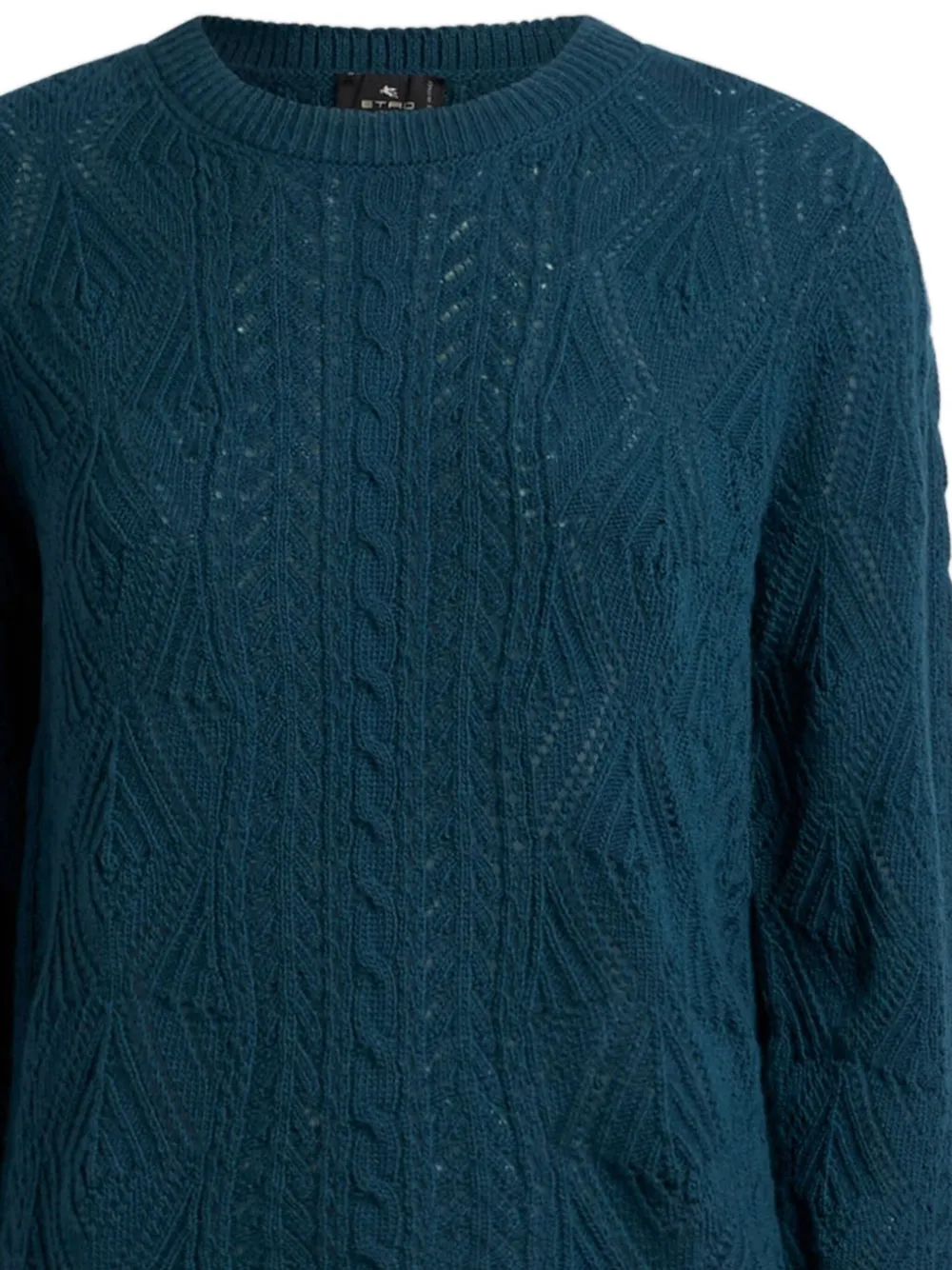  Etro Pull En Maille Torsadée - Bleu 