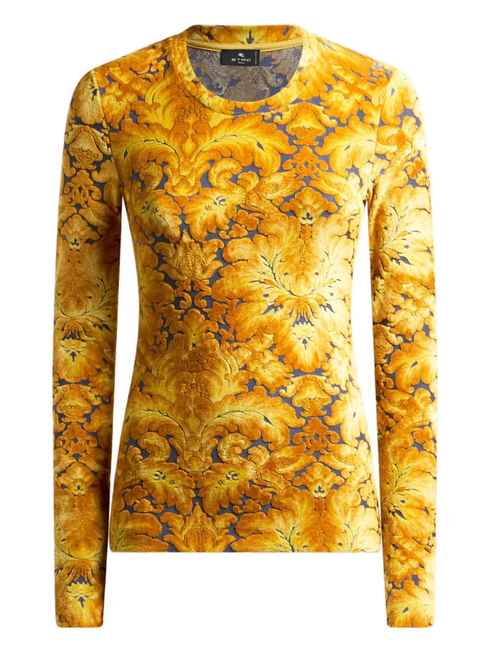 ETRO Chenille T-shirt met jacquard Geel