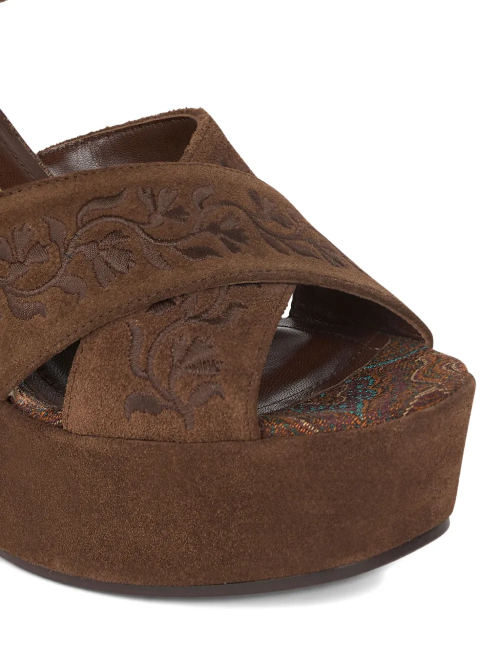 ETRO 115mm suede sandals Brown