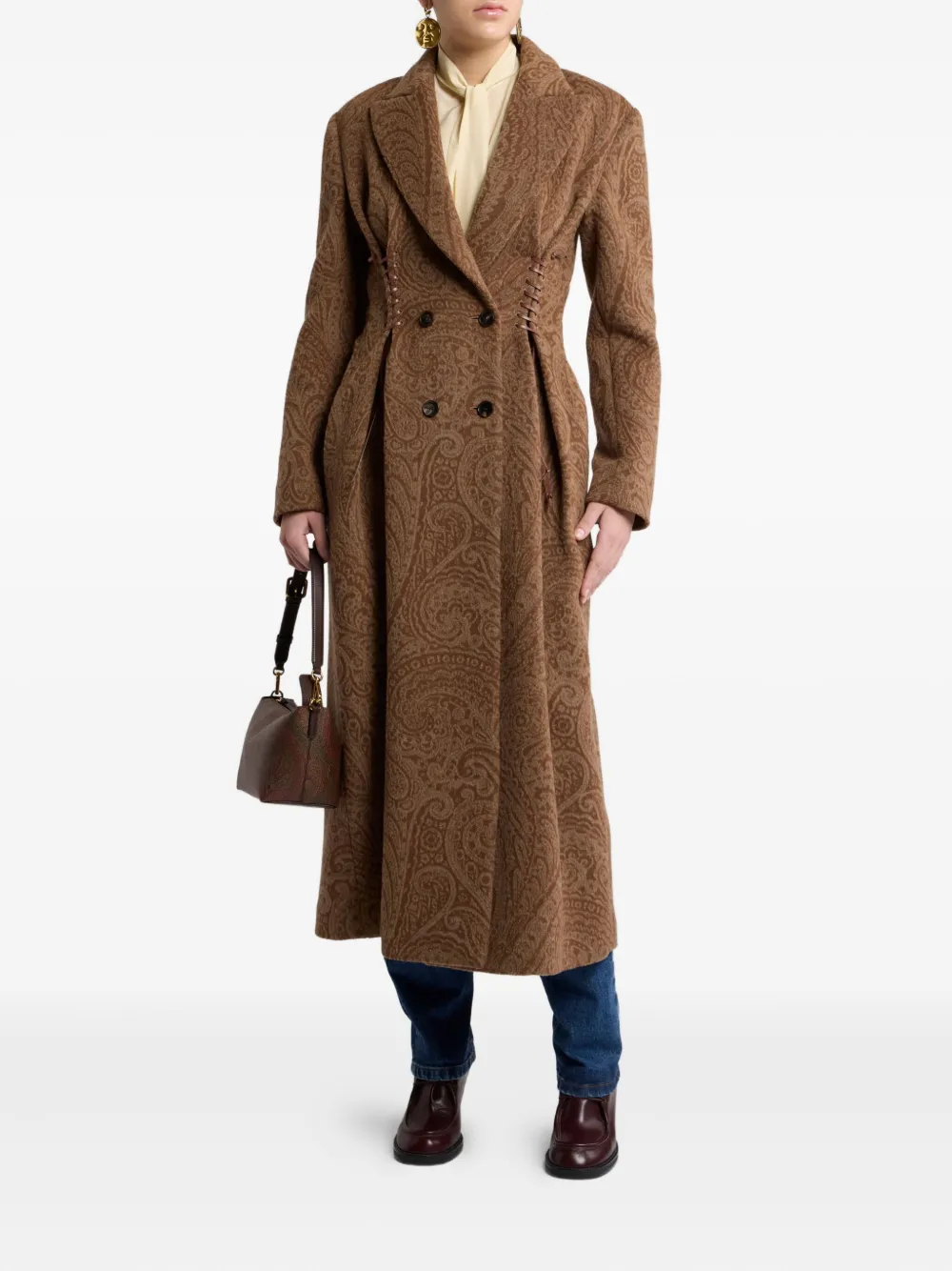 ETRO Wollen jas met paisley-print Bruin