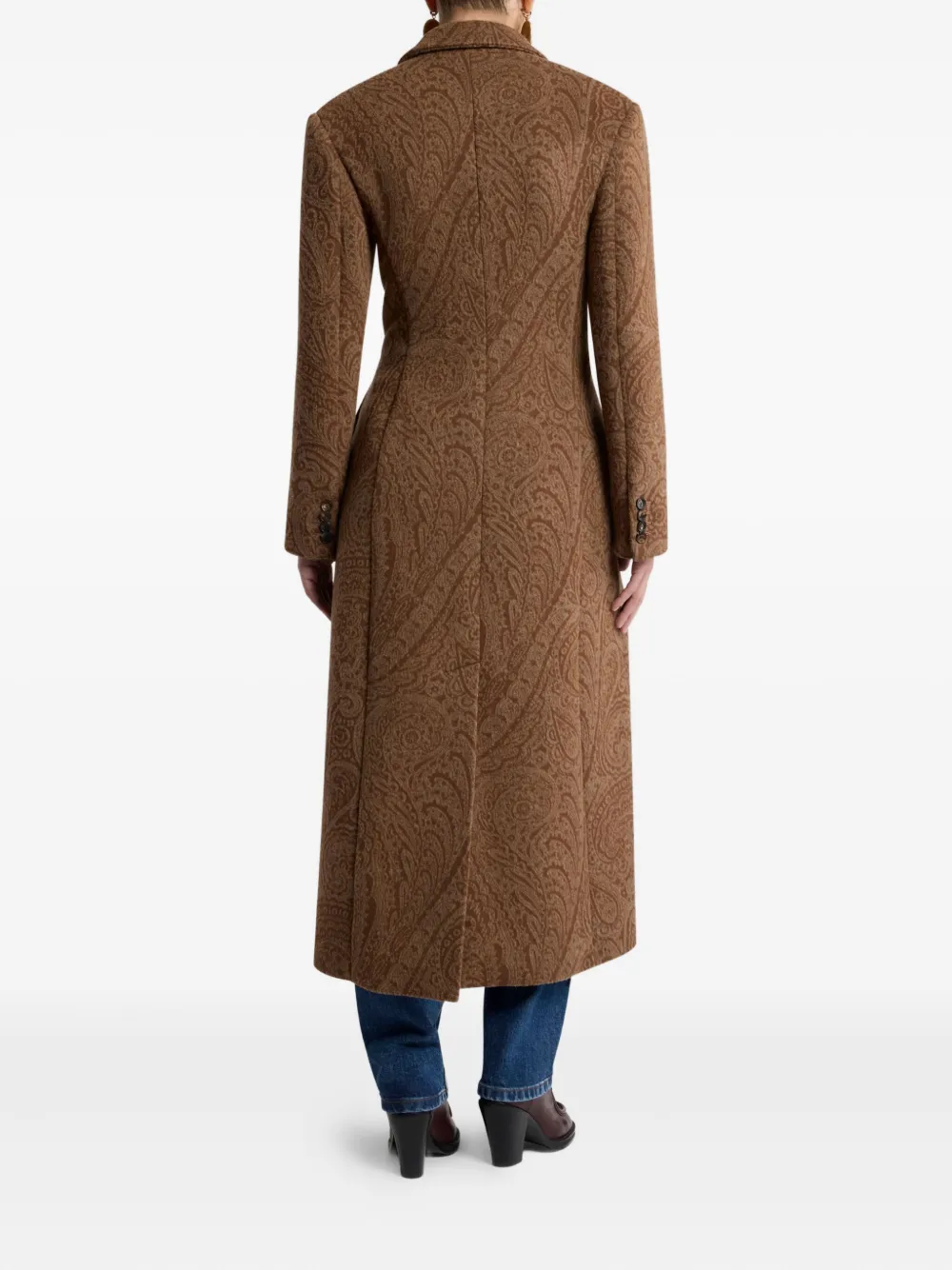 ETRO Wollen jas met paisley-print Bruin