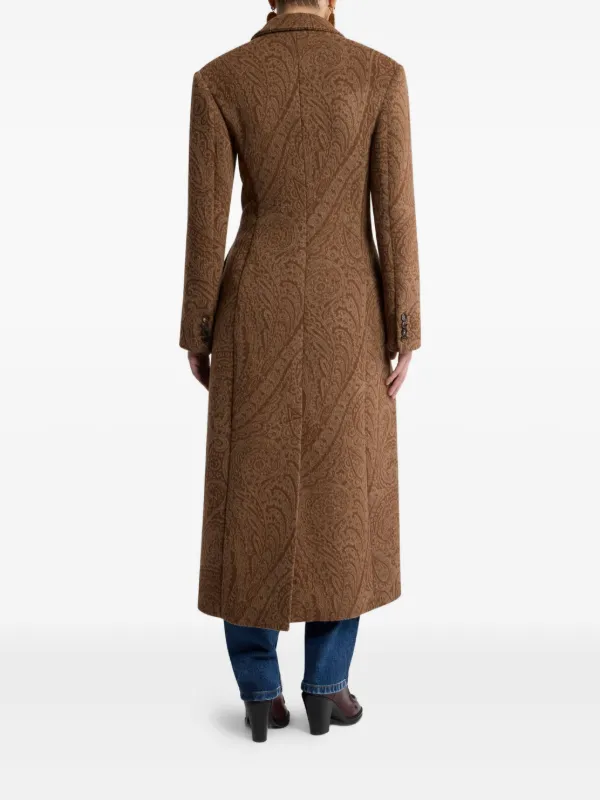 ETRO ペイズリーウールコート | ブラウン | FARFETCH JP