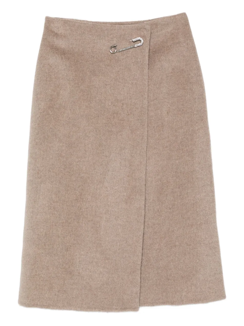 Ermanno Scervino Wikkelrok met veiligheidsspeld Beige