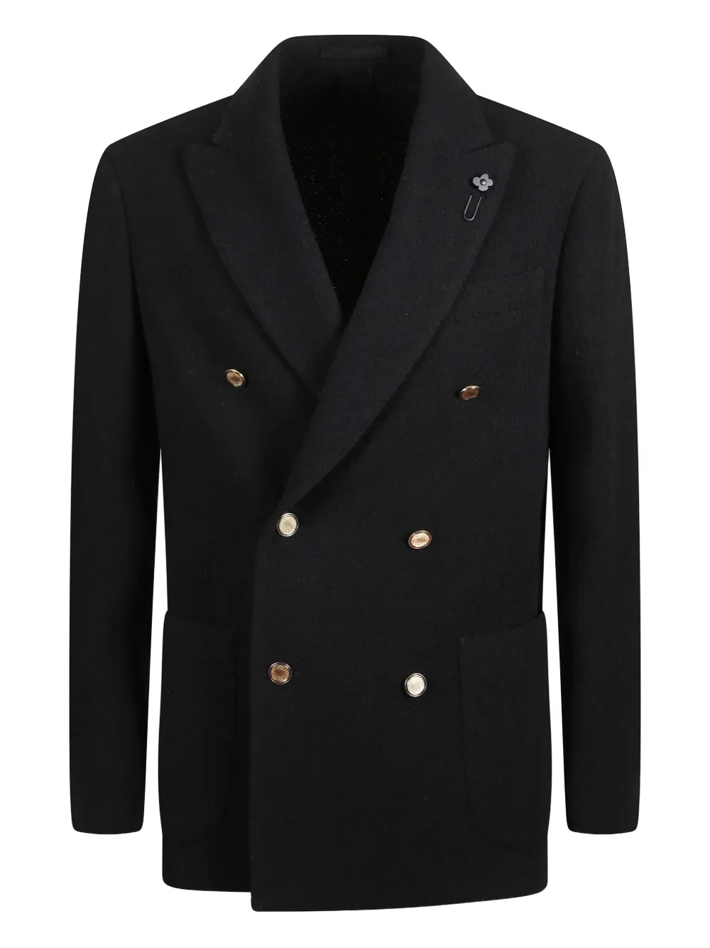 Lardini double-breasted button jacket | Black | Image 1