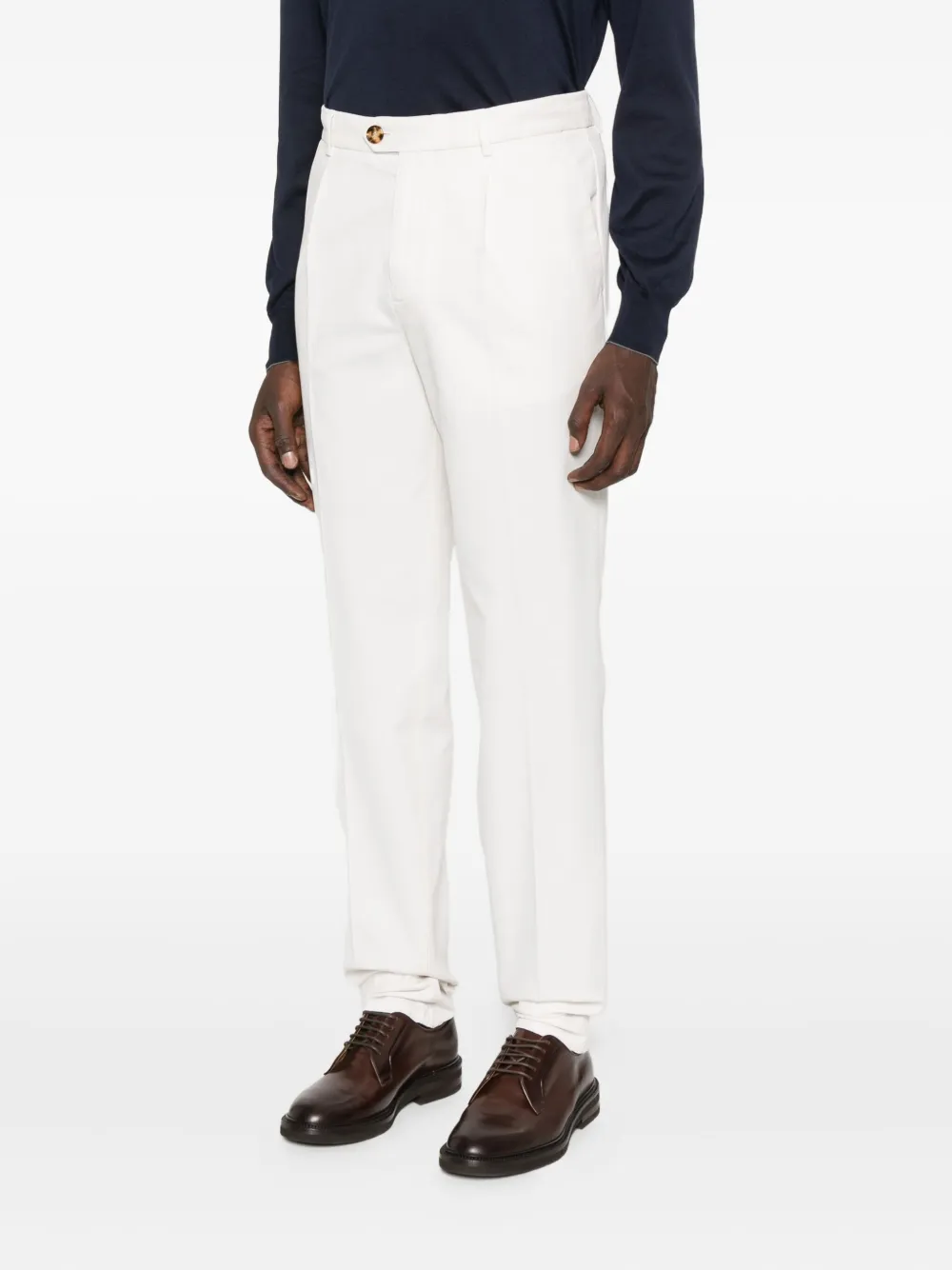 Brunello Cucinelli pleated cotton trousers Beige