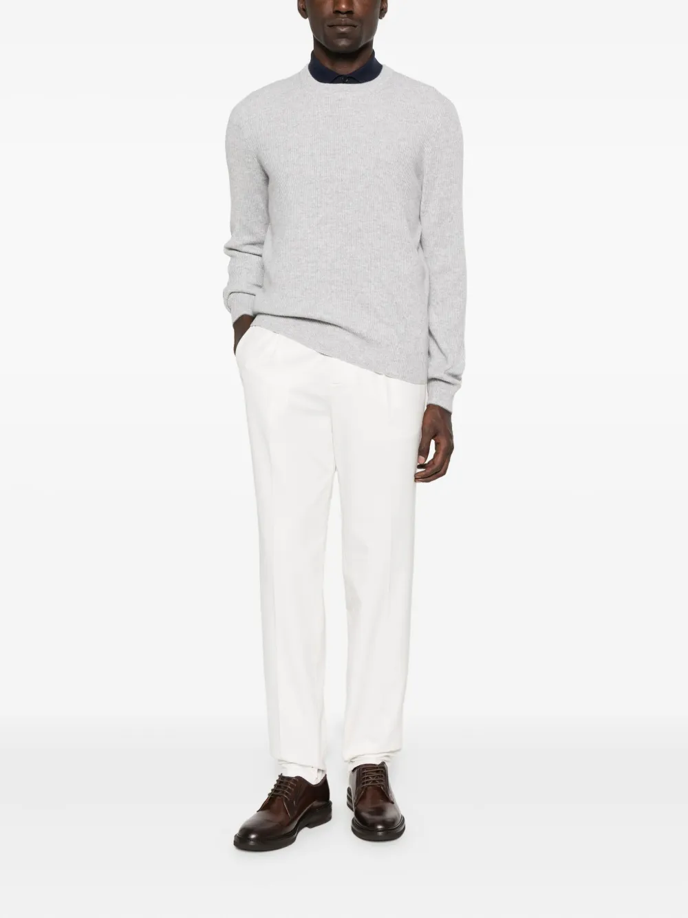 Brunello Cucinelli pleated cotton trousers Beige