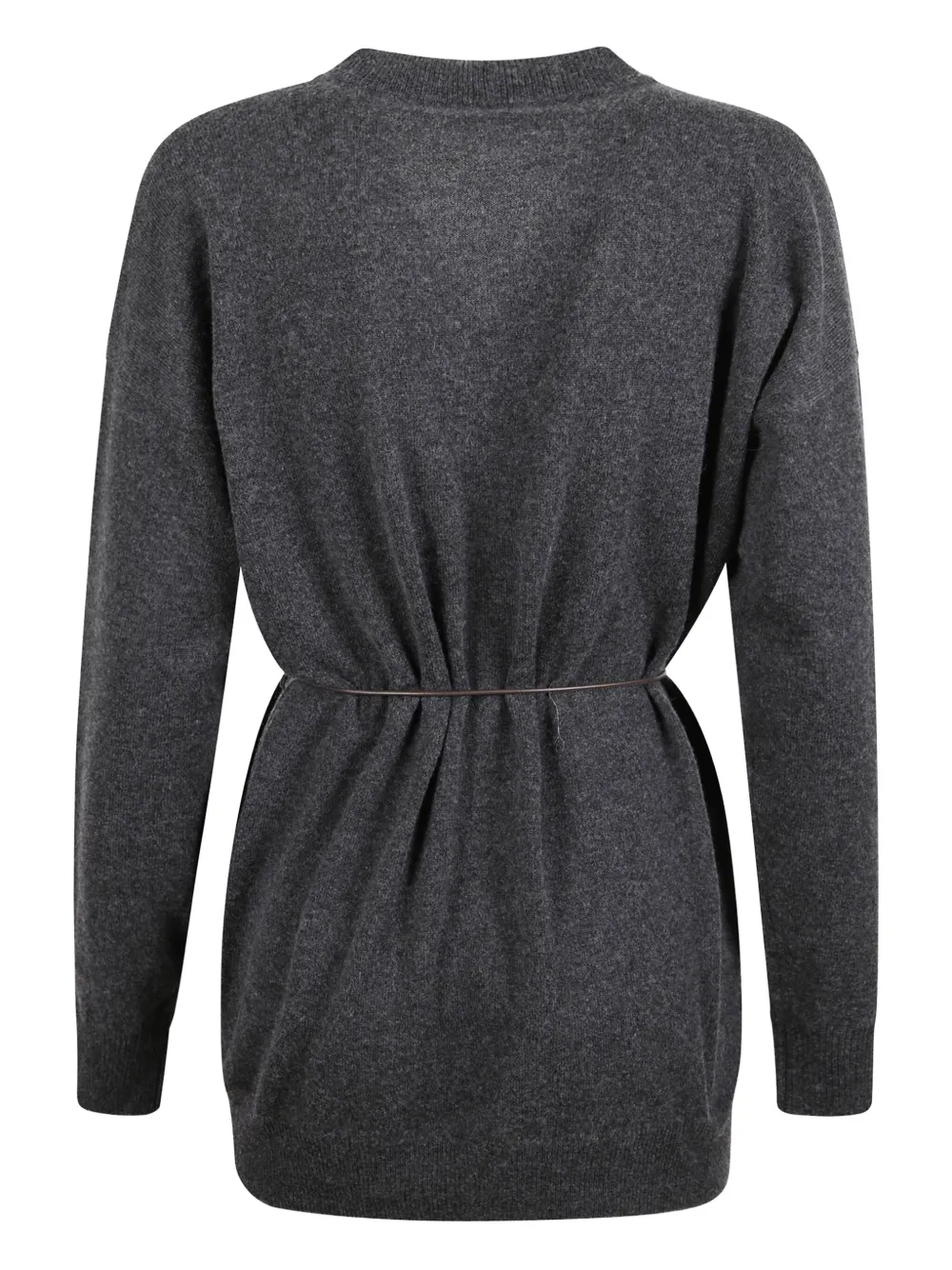 Peserico Strappy Knitted Cardigan In Gray