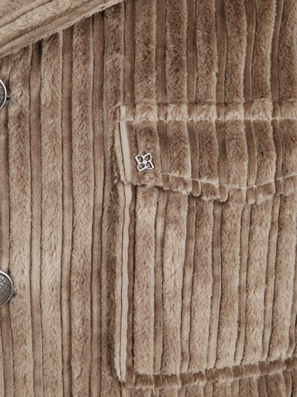 Tagliatore Ribfluwelen jack met zak Bruin