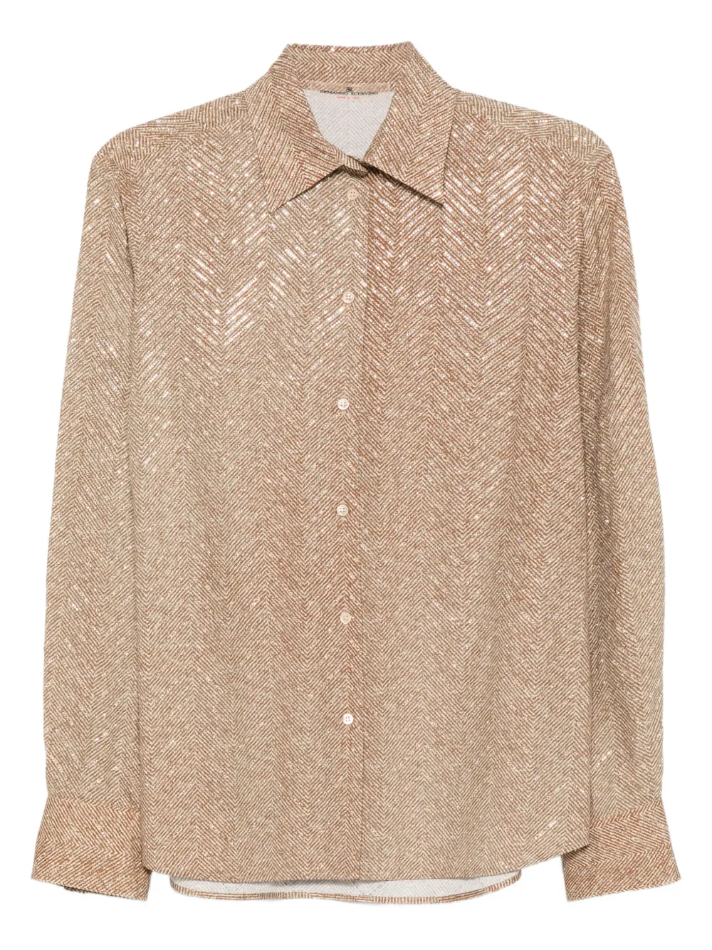 Ermanno Scervino herringbone-pattern long-sleeve shirt | Neutrals | Image 1