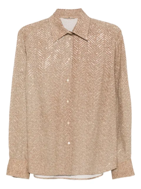 Ermanno Scervino camisa manga larga con motivo pied de poule