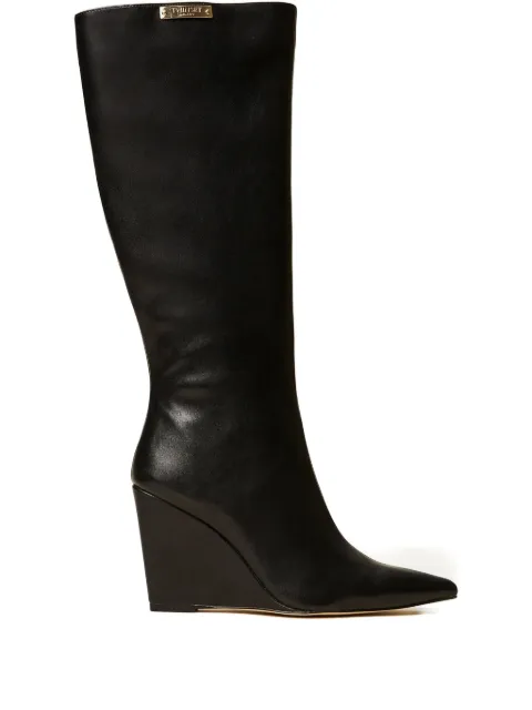 TWINSET 100mm logo-plaque boots