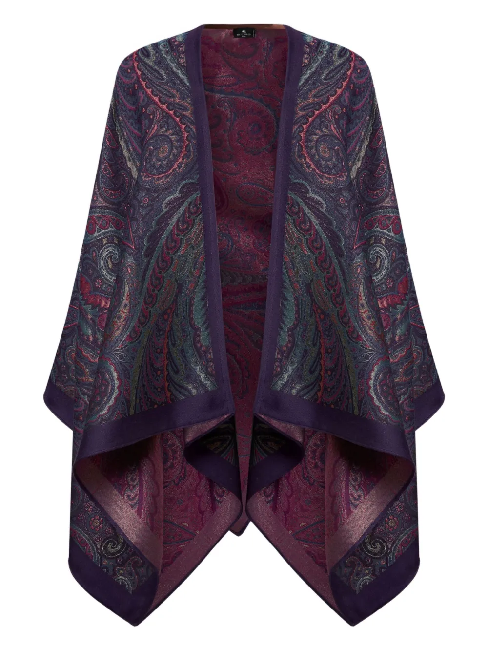 ETRO Cape met paisley-print en open voorkant Blauw