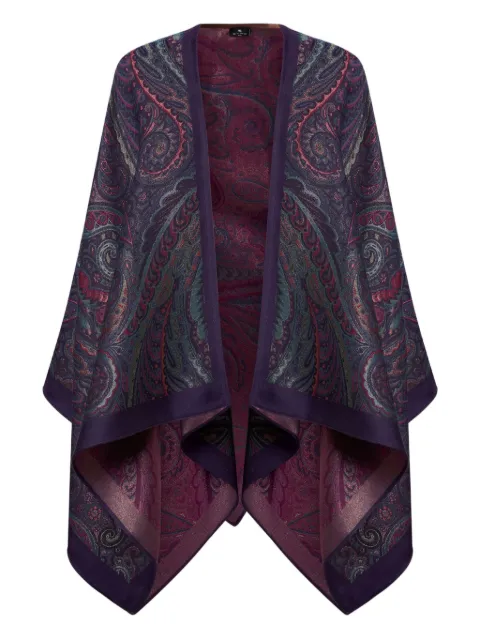 ETRO Cape met paisley-print en open voorkant
