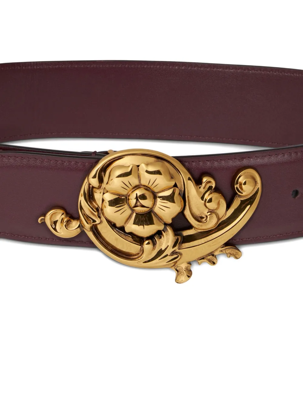 ETRO floral-buckle leather belt - Rood