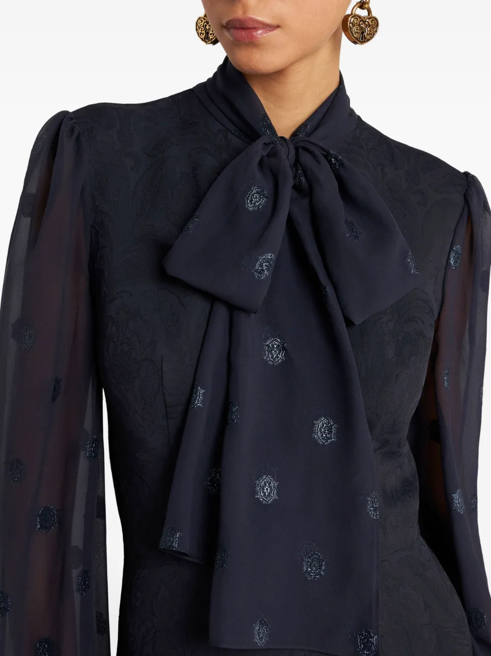 ETRO Jumpsuit met jacquard strik Blauw