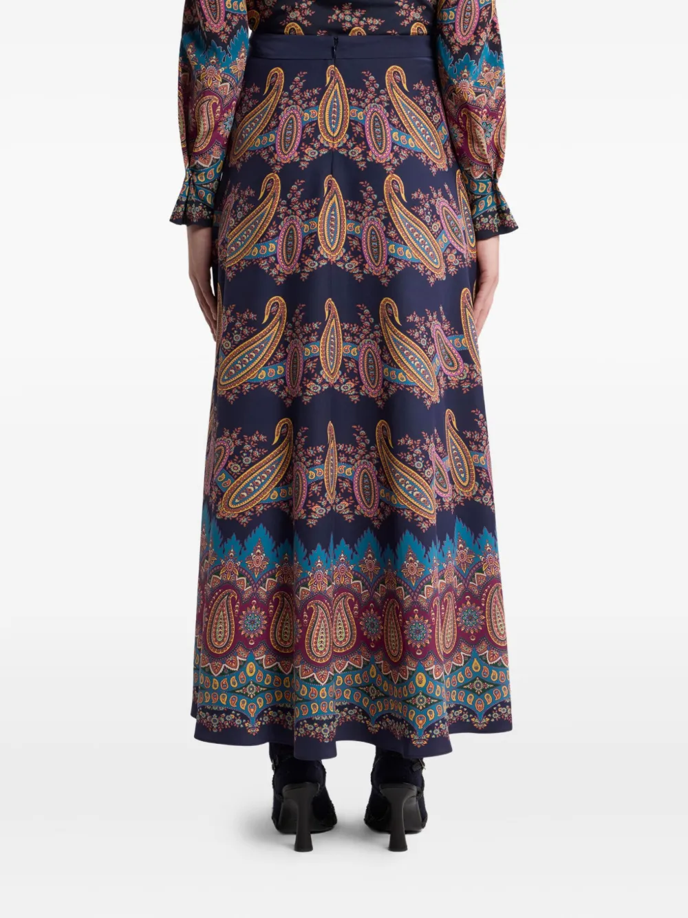 ETRO Maxi-rok met paisley-print Blauw