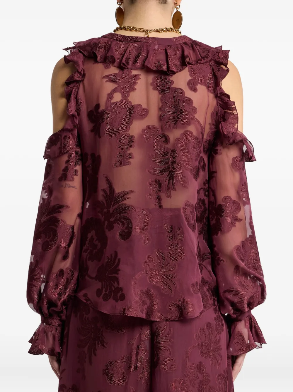 ETRO Fil Coupé chiffon blouse Rood