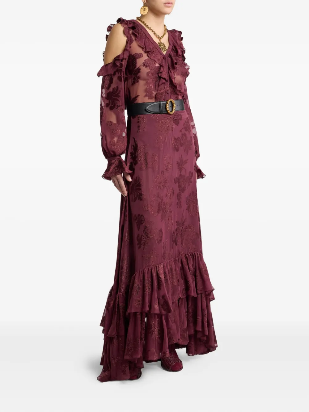 ETRO fil coupé chiffon shirt - Rood