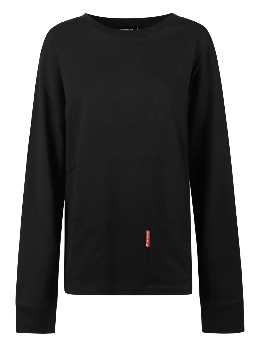 DSQUARED2 Langarmshirt mit Tasche | Schwarz | Image 1