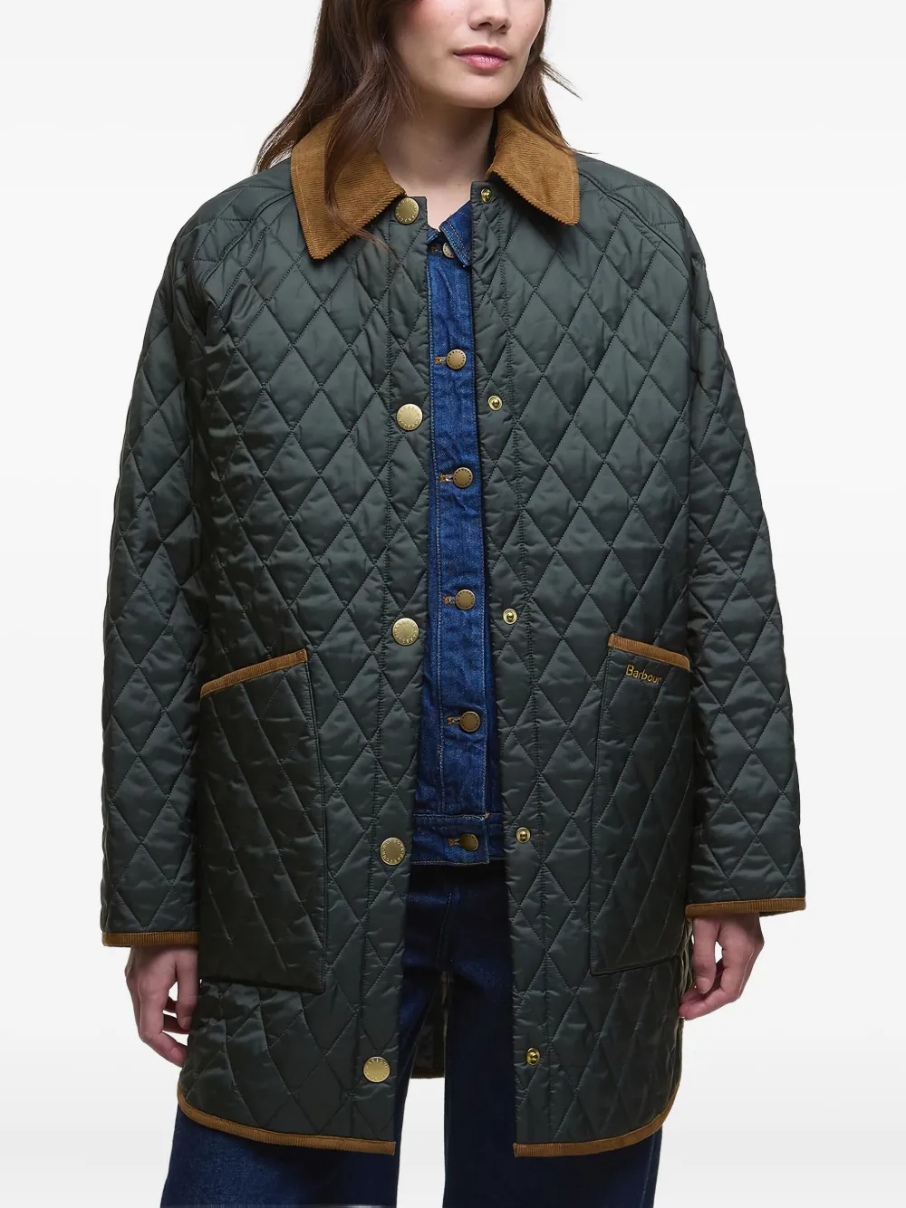 Barbour quilted corduroy-collar coat | verde | Image 1