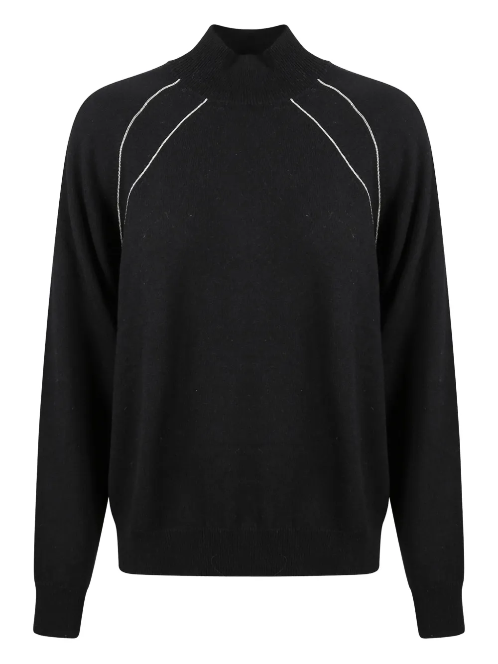 Peserico High-neck Long-sleeve Sweater In Black