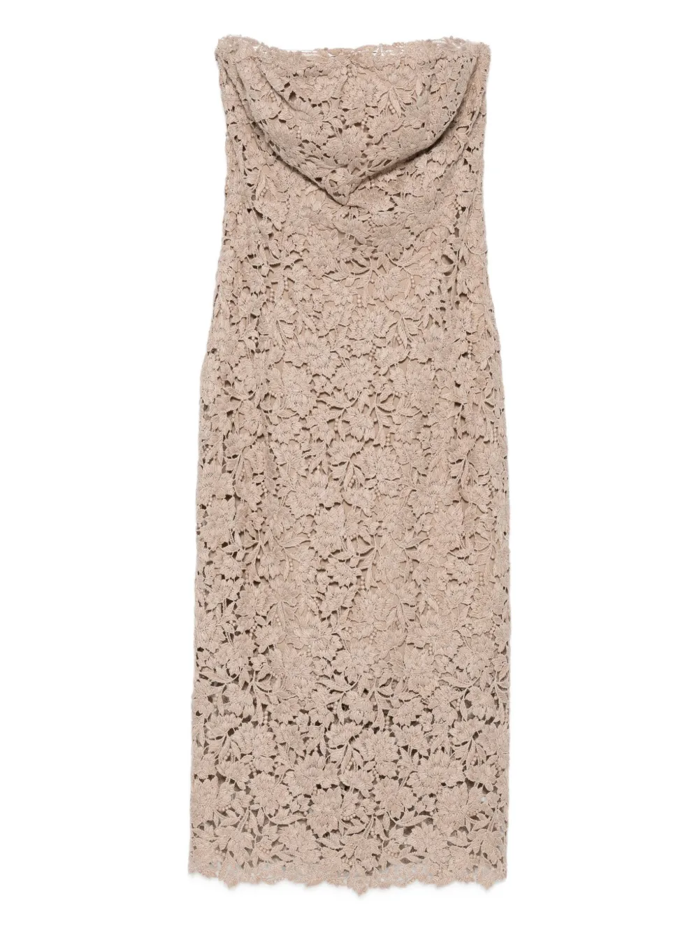 Ermanno Scervino floral-lace mini dress Beige