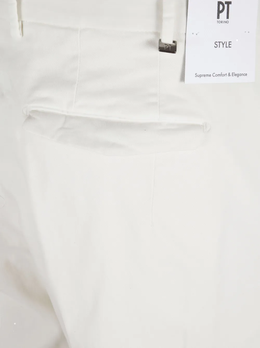 PT Torino Broek met riemlussen Wit