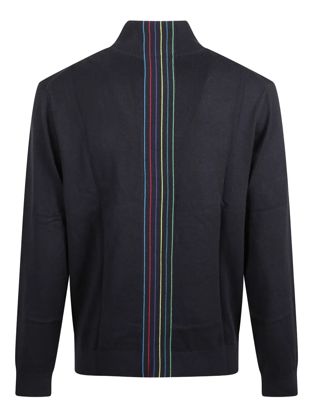 Paul Smith Trui met halve rits en streepdetail - Blauw