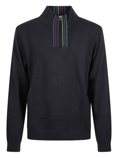 Paul Smith striped-detail half-zip sweater