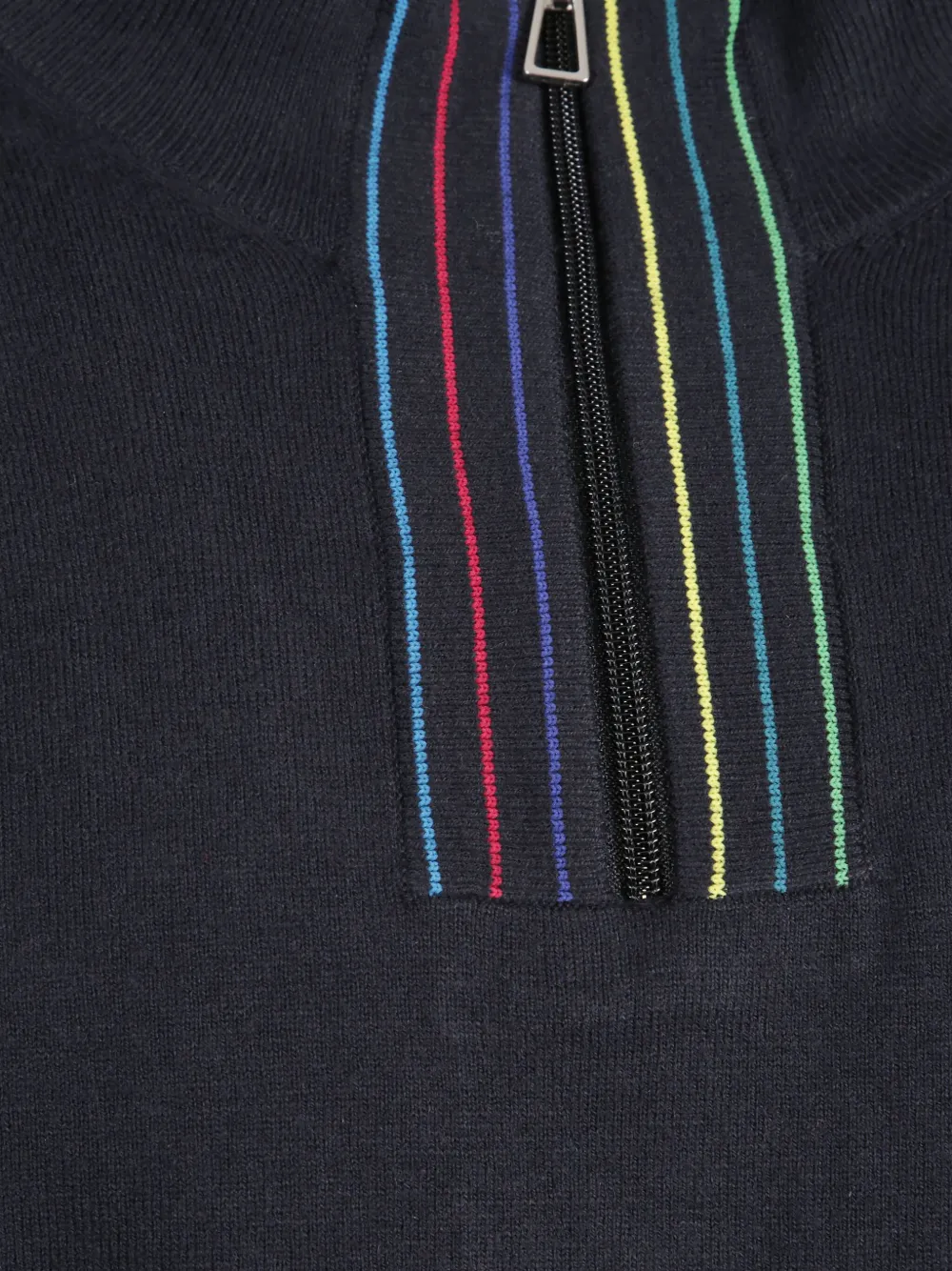 Paul Smith Trui met halve rits en streepdetail Blauw