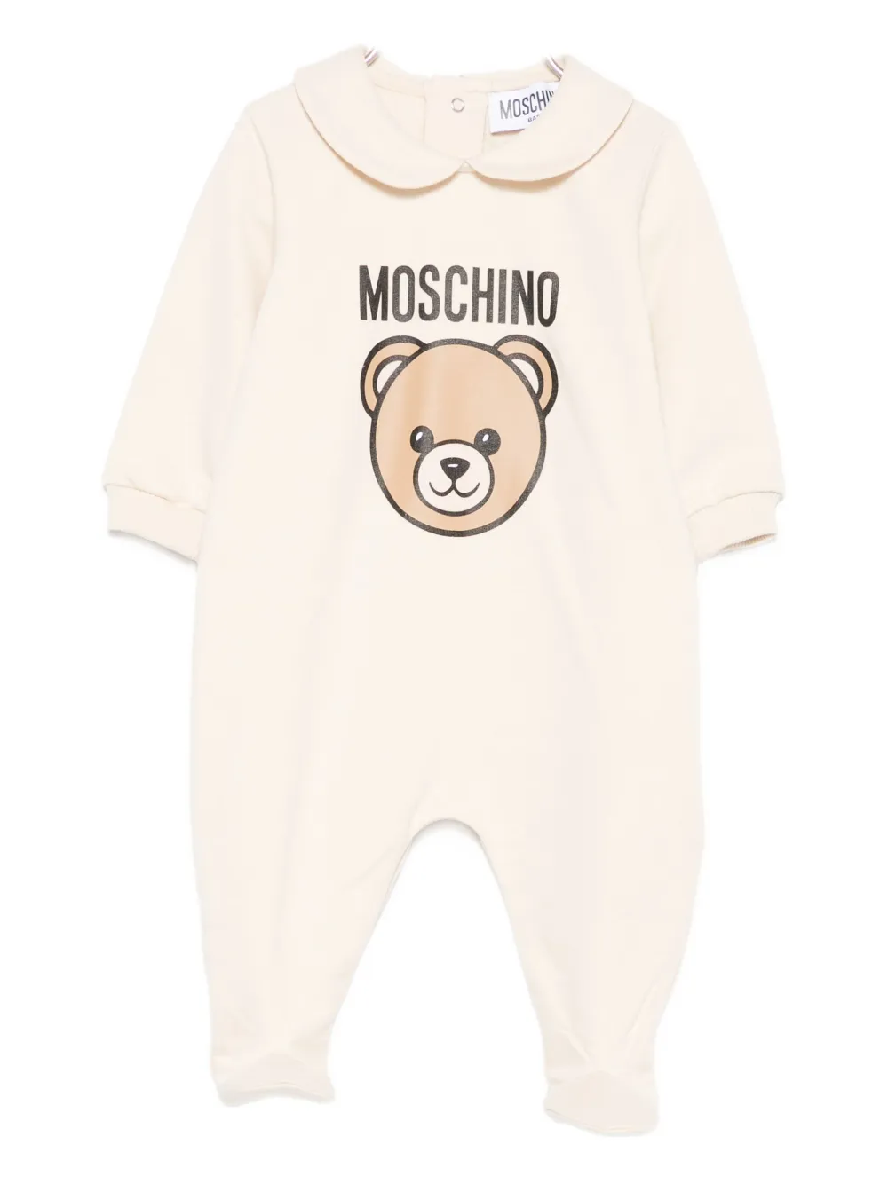 Moschino Teddy-print Peter-pan-collar Pajamas In Neutral