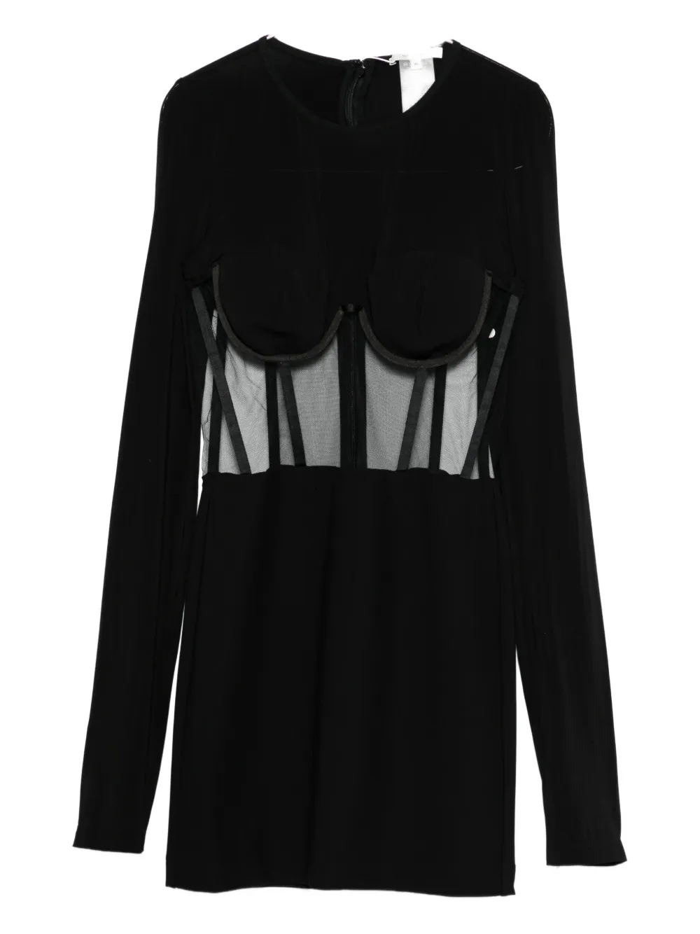Nensi Dojaka mesh-panel mini dress - Nero