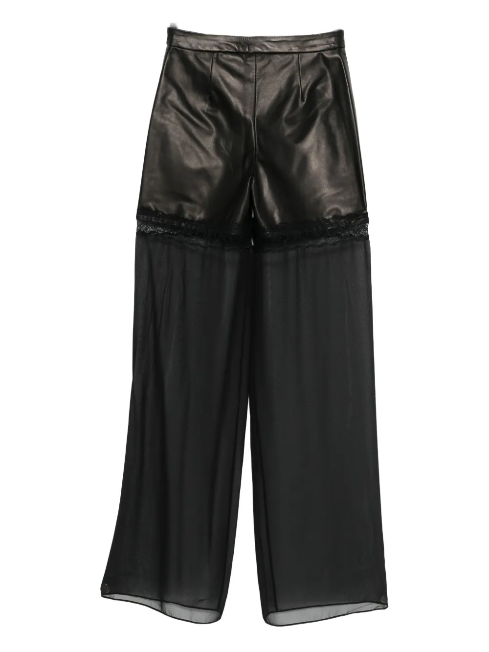 Nensi Dojaka Leather Palazzo Trousers In Black