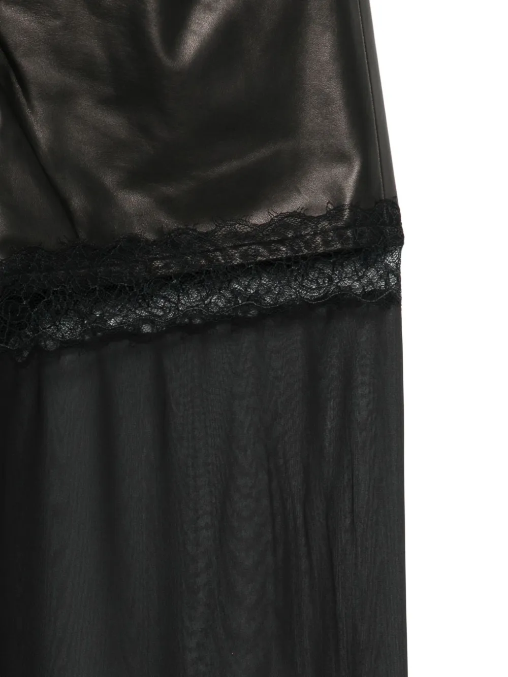 Nensi Dojaka Leather Palazzo Trousers In Black